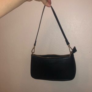 Black leather Brandy Melville purse